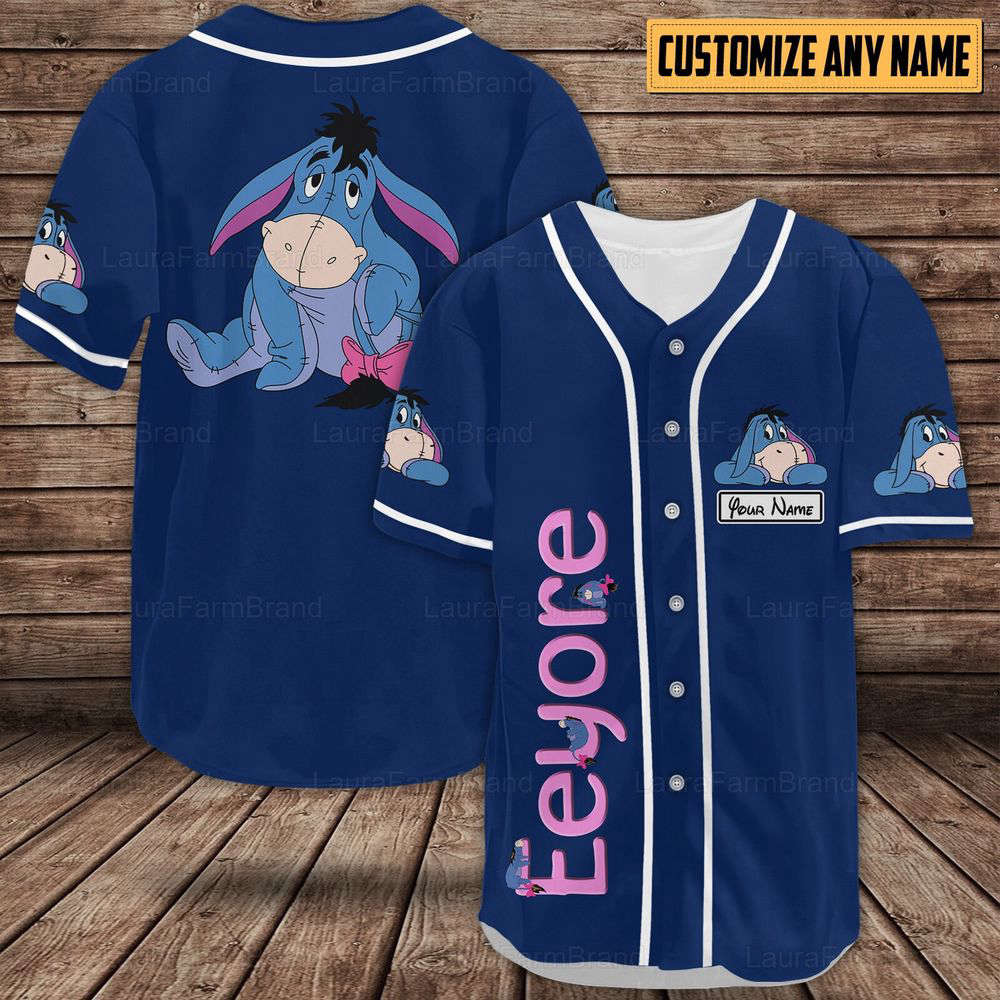 Personalized Eeyore Baseball Shirts, Eeyore Baseball Jersey - lylyprint.com
