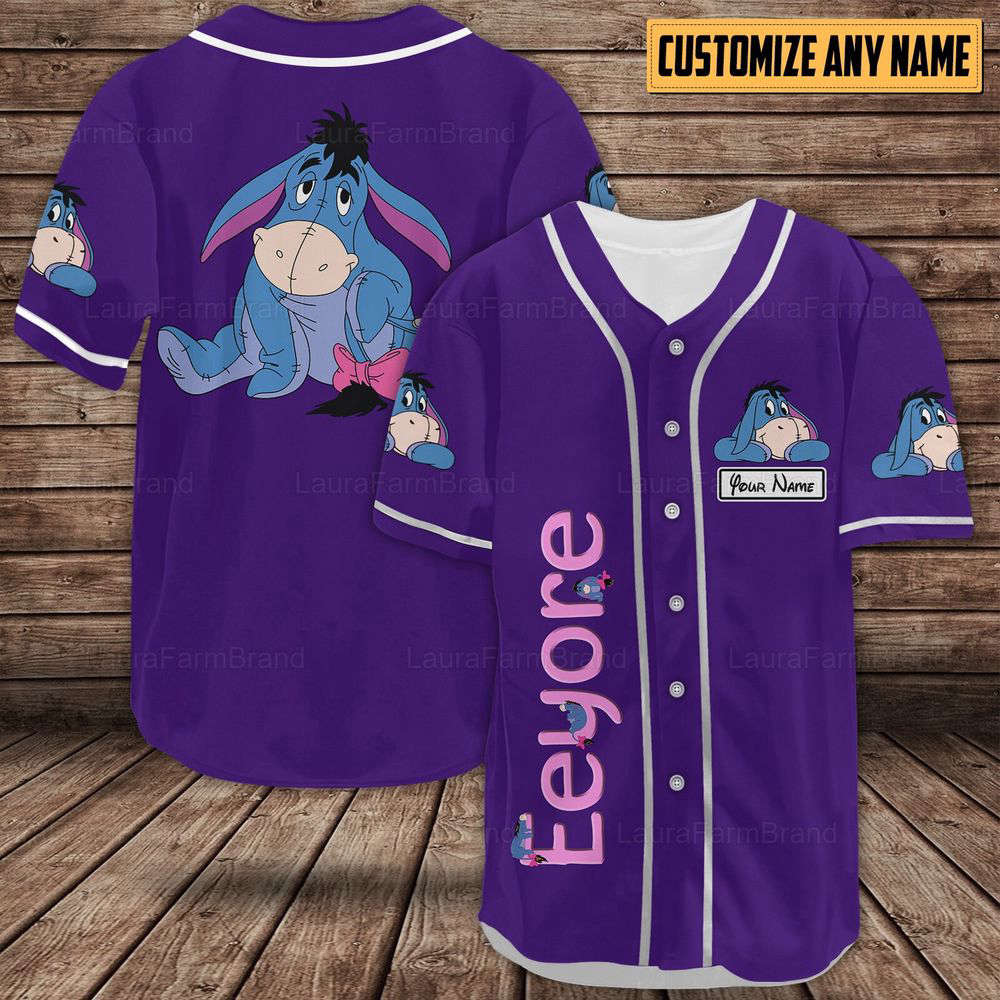 Personalized Eeyore Baseball Shirts, Eeyore Baseball Jersey - lylyprint.com