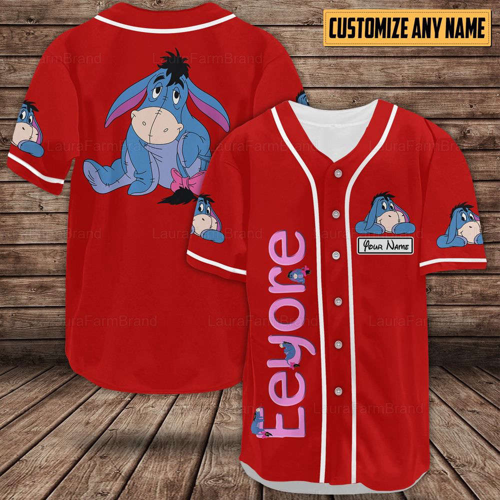 Personalized Eeyore Baseball Shirts, Eeyore Baseball Jersey - lylyprint.com