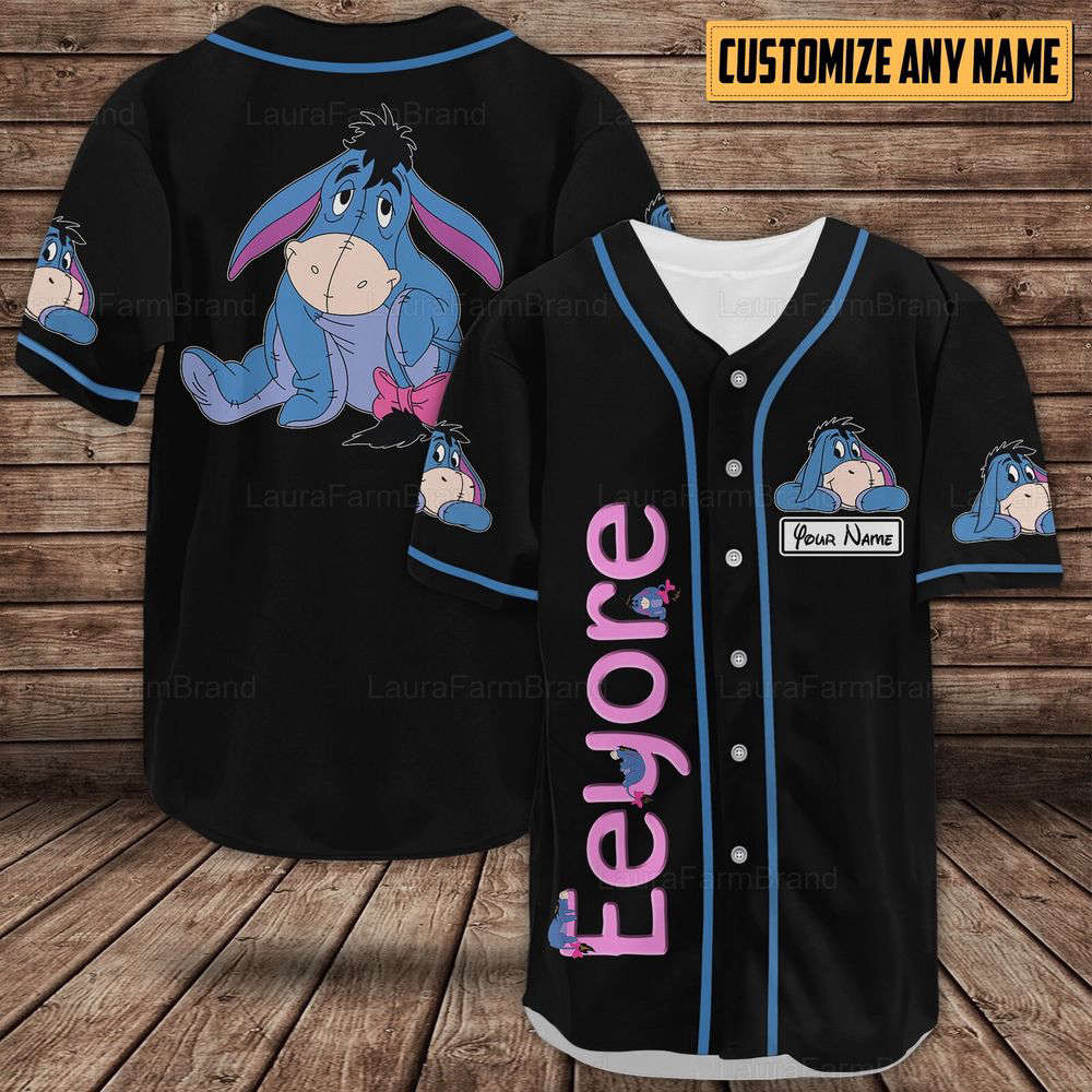 Personalized Eeyore Baseball Shirts, Eeyore Baseball Jersey - lylyprint.com