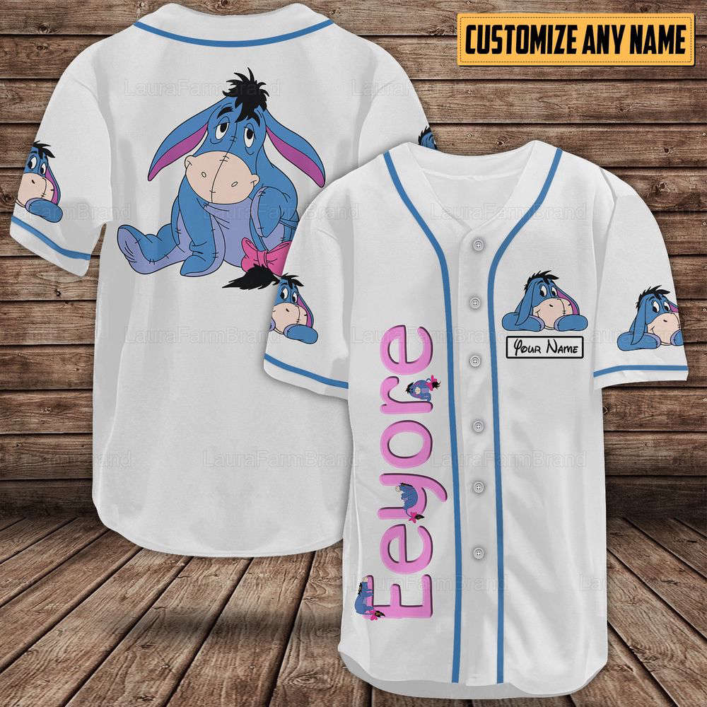 Personalized Eeyore Baseball Shirts, Eeyore Baseball Jersey - Aopprinter