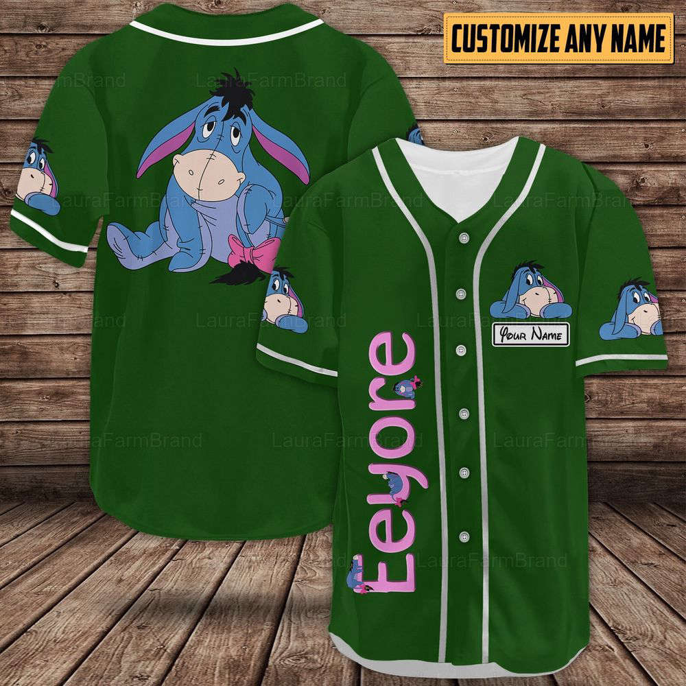 Personalized Eeyore Baseball Shirts, Eeyore Baseball Jersey - lylyprint.com