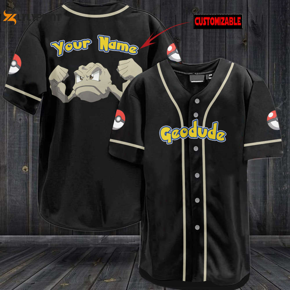 Personalized Geodude Baseball Jersey - lylyprint.com