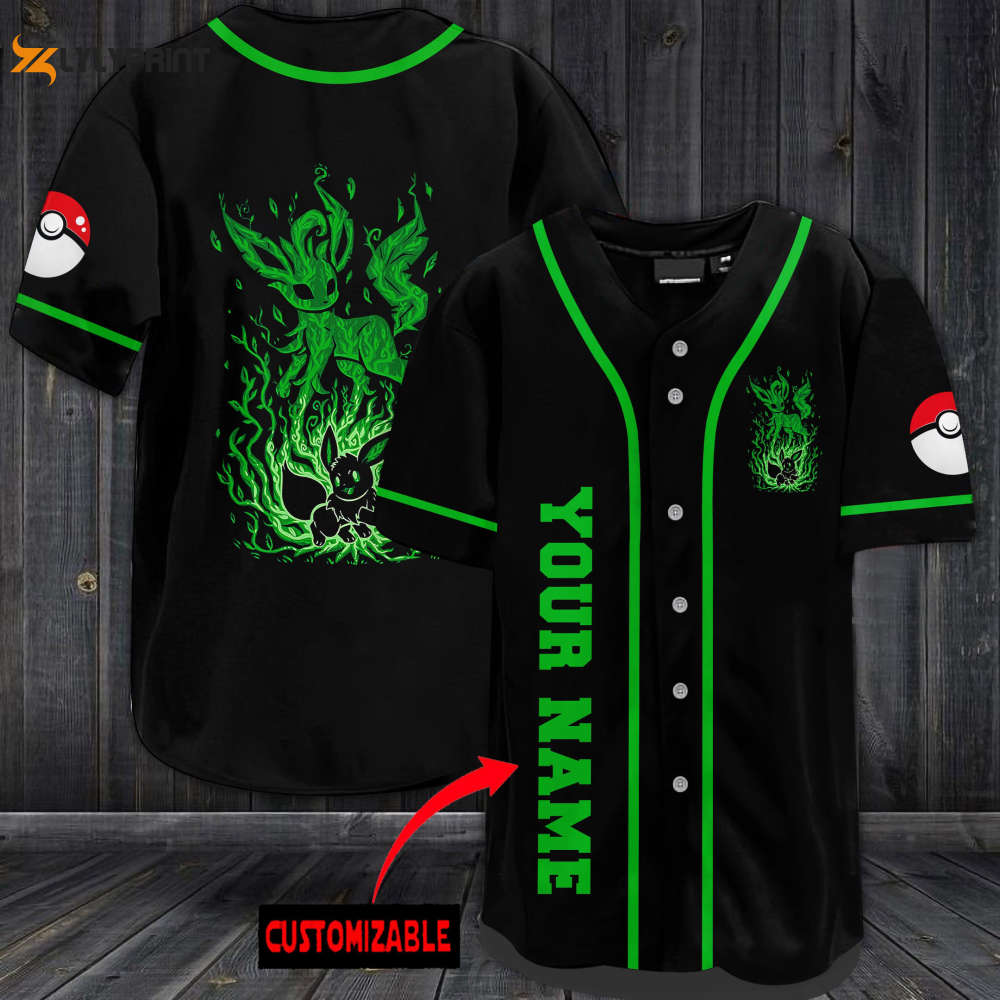 Custom Green Eevee Baseball Jersey - Perfect Personalized Gift for Men & Women - lylyprint.com