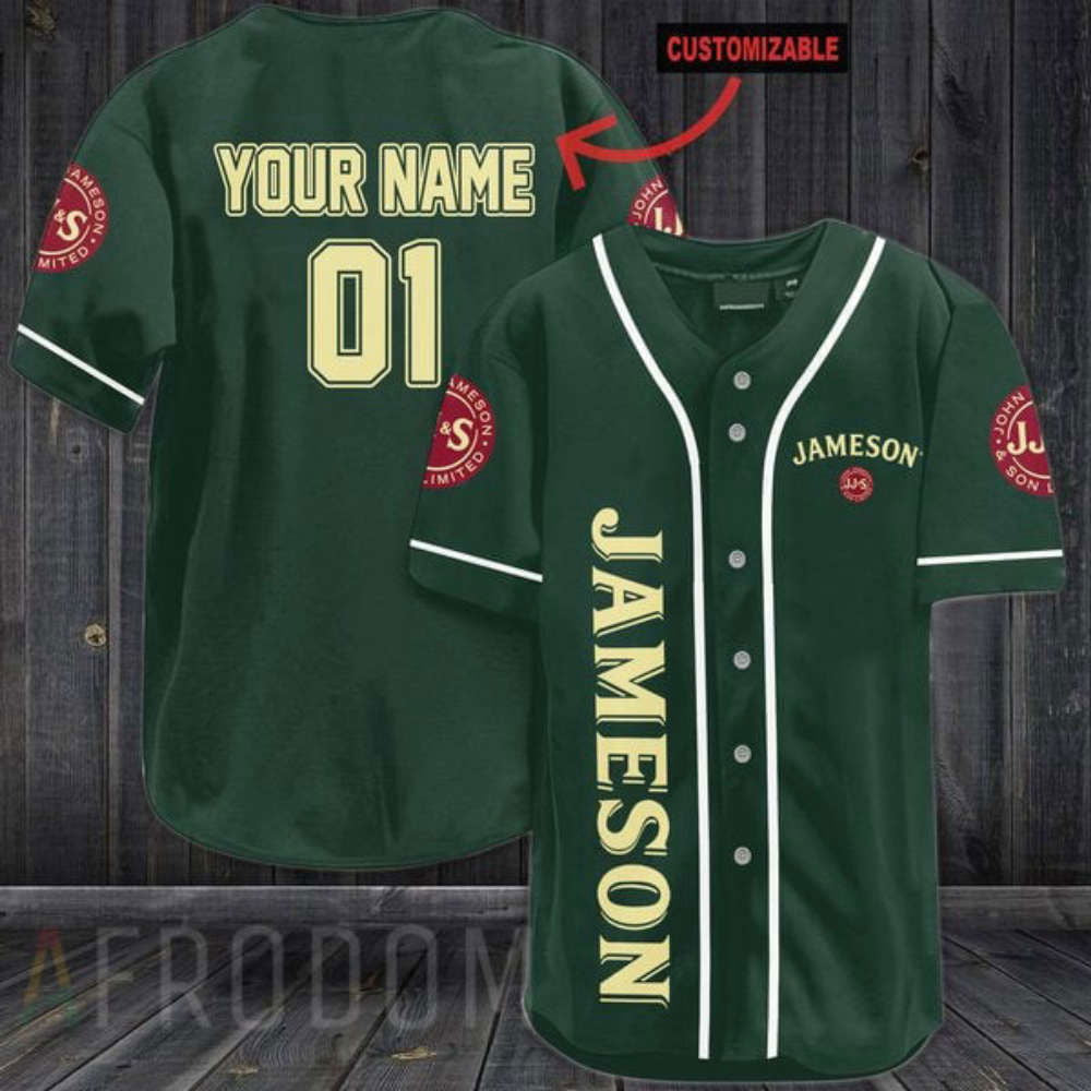 Personalized Green Jameson Whiskey Baseball Jersey - Aopprinter
