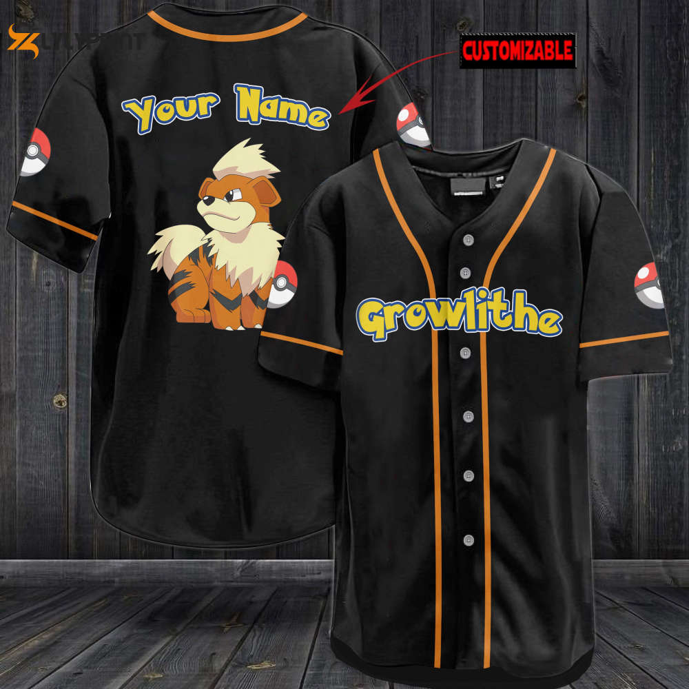 Personalized Growlithe Baseball Jersey - lylyprint.com