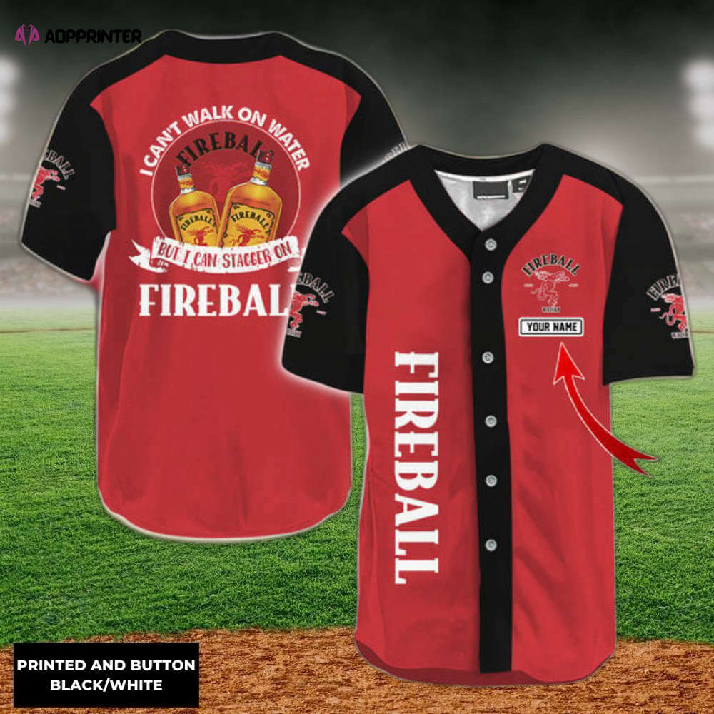 Personalized I Can Stagger On Fireball Baseball Jersey - Aopprinter
