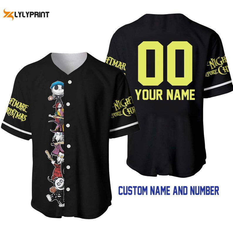 Personalized Jack & Sally The Nightmare Before Christmas All Over Print Baseball Jersey - lylyprint.com