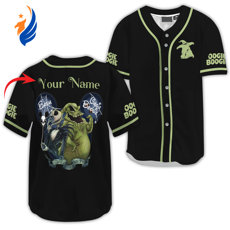 Custom Jack Skellington & Oogie Boogie Baseball Jersey - Personalized Halloween Apparel - Bafud