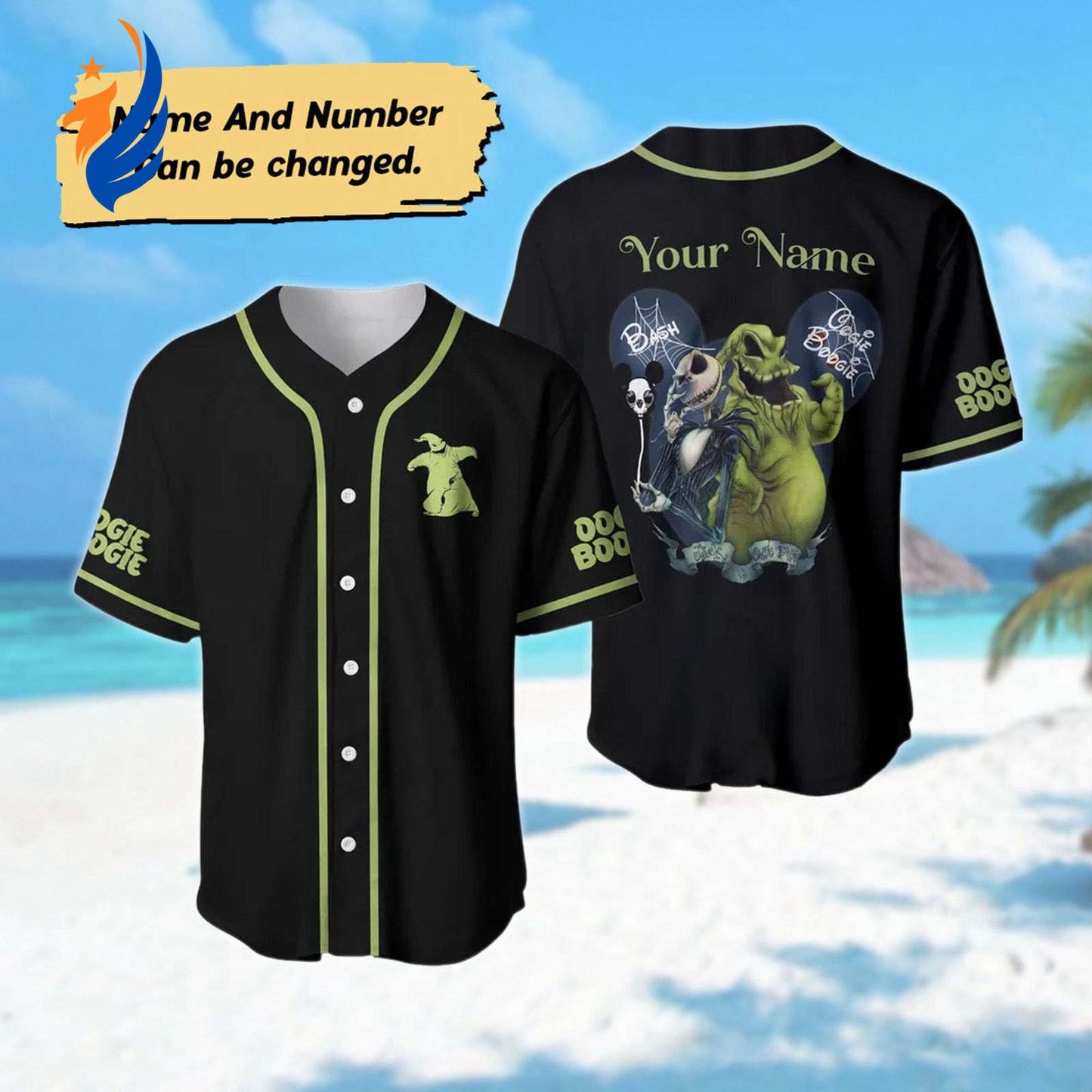 Custom Jack Skellington & Oogie Boogie Baseball Jersey: Spooky Nightmare Before Christmas Halloween Gift - Bafud