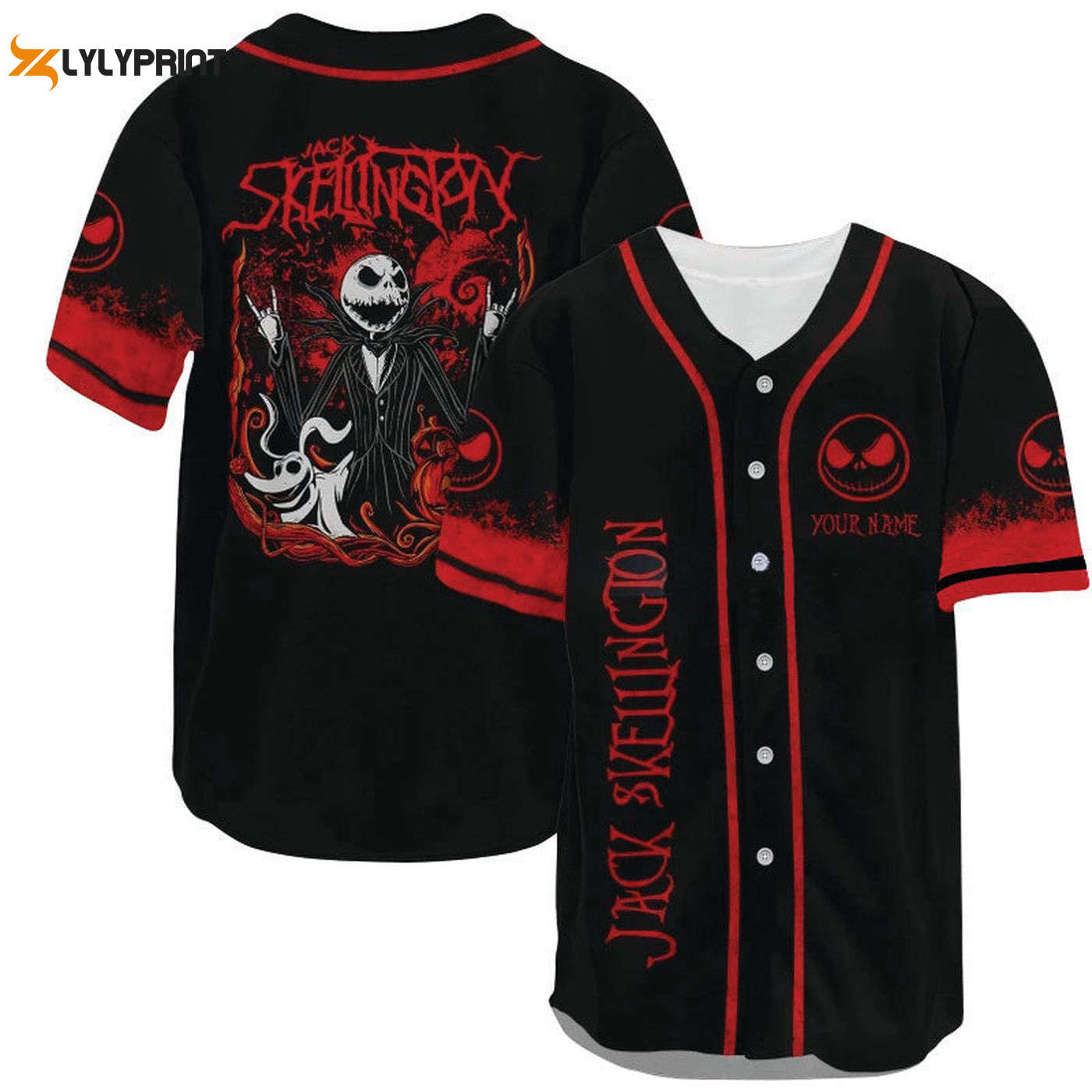 Personalized Jack Skellington And Zero Baseball Jersey - Gift for Men Women - Gift for Men Women - lylyprint.com