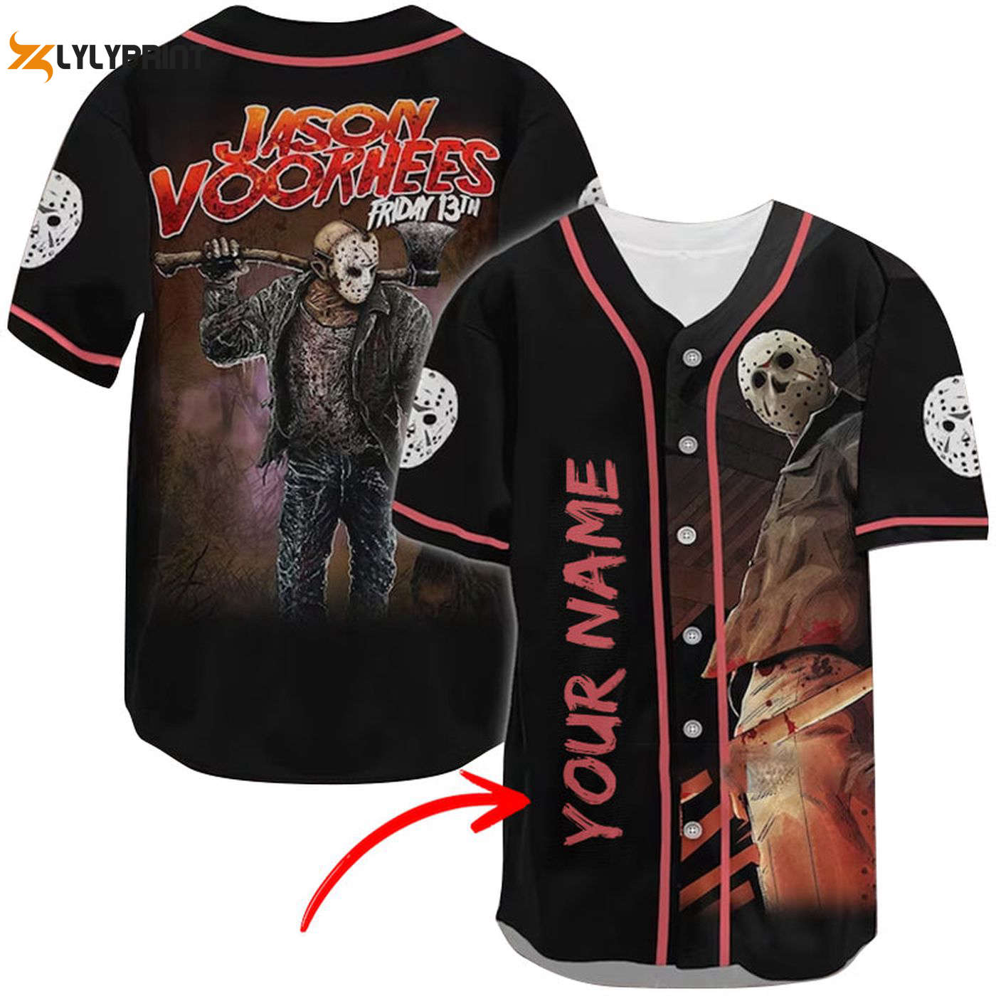 Personalized Jason Voorhees Baseball Jersey - Gift for Men Women - Gift for Men Women - lylyprint.com