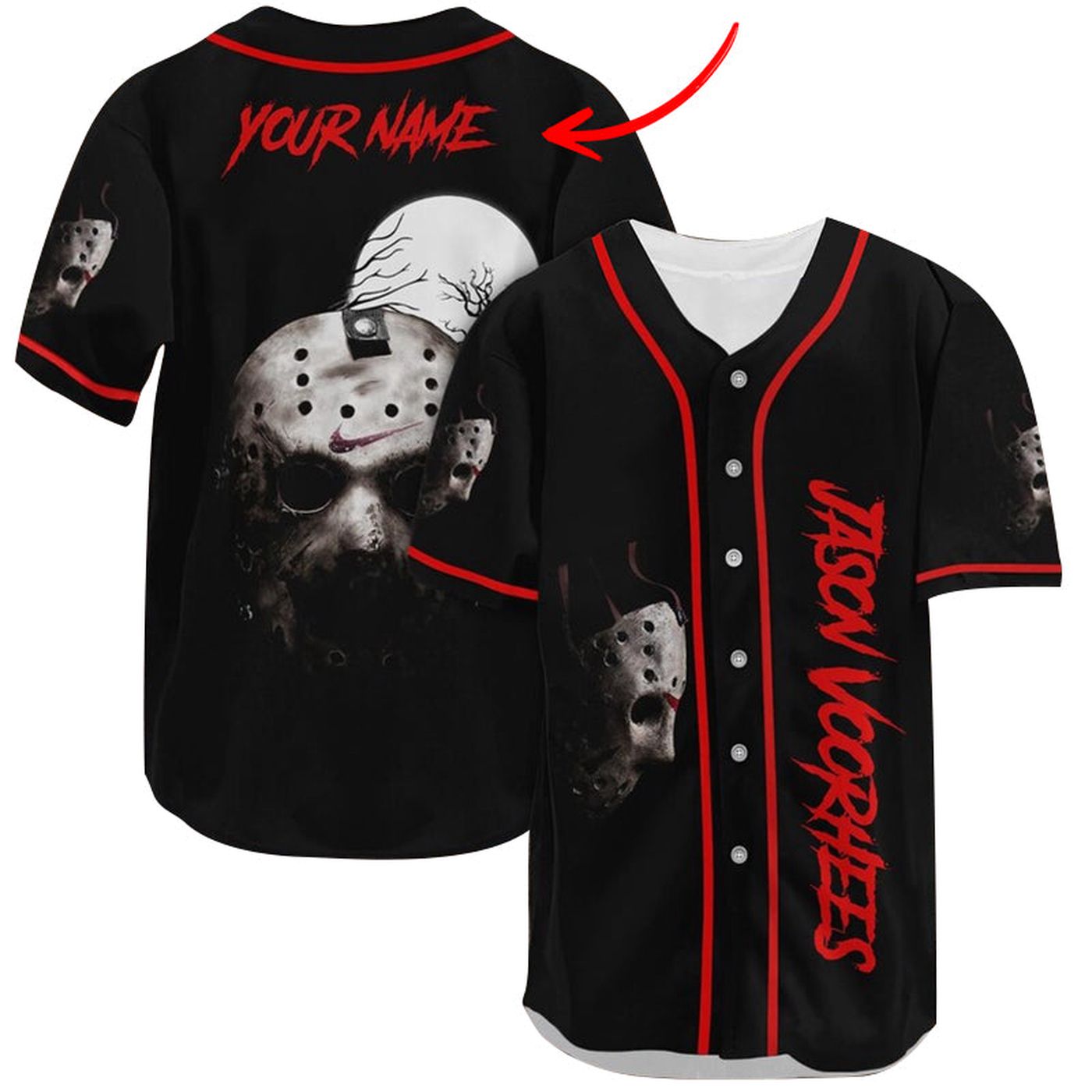 Personalized Jason Voorhees Moonlight Baseball Jersey - Gift for Men Women - Gift for Men Women - lylyprint.com