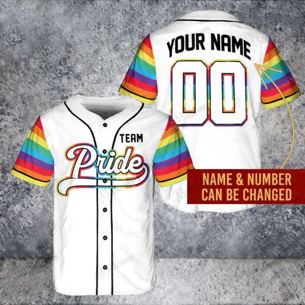 Personalized LGBT Pride Baseball Tee with Name & Number - QT204323Td - Aopprinter