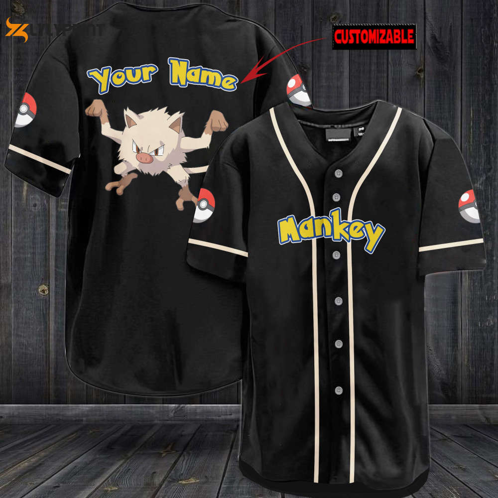 Personalized Mankey Baseball Jersey - lylyprint.com