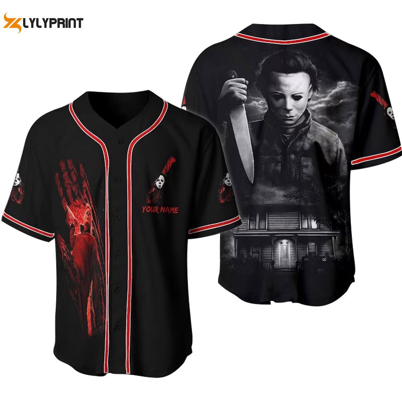 Personalized Michael Myers Halloween House Baseball Jersey - Gift for Men Women - Gift for Men Women - lylyprint.com