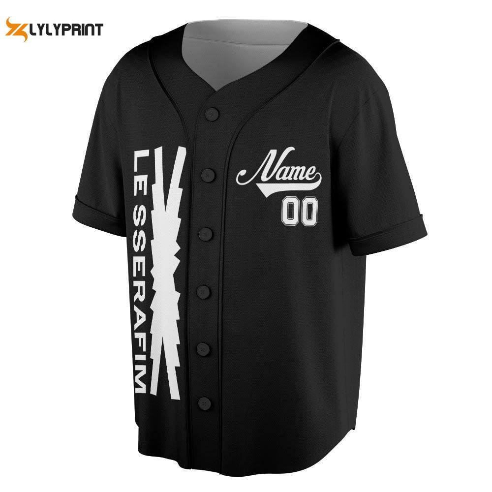Personalized Name Le Sserafim Kpop Jersey Baseball, Kpop Baseball Jersey For Men Women - lylyprint.com
