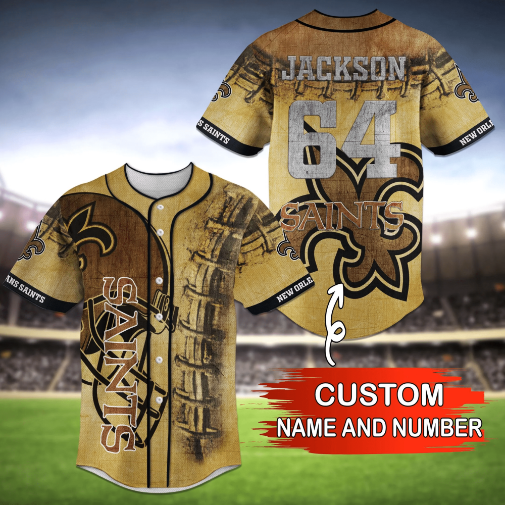 Personalized New Orleans Saints Baseball Jersey Shirt FVJ - Aopprinter