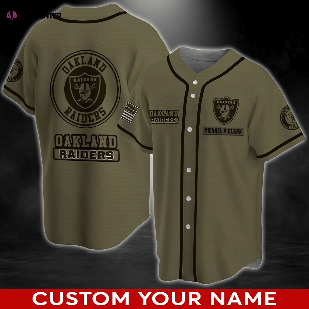 Personalized Oakland Raiders Baseball Jersey Shirt for Fans - Aopprinter