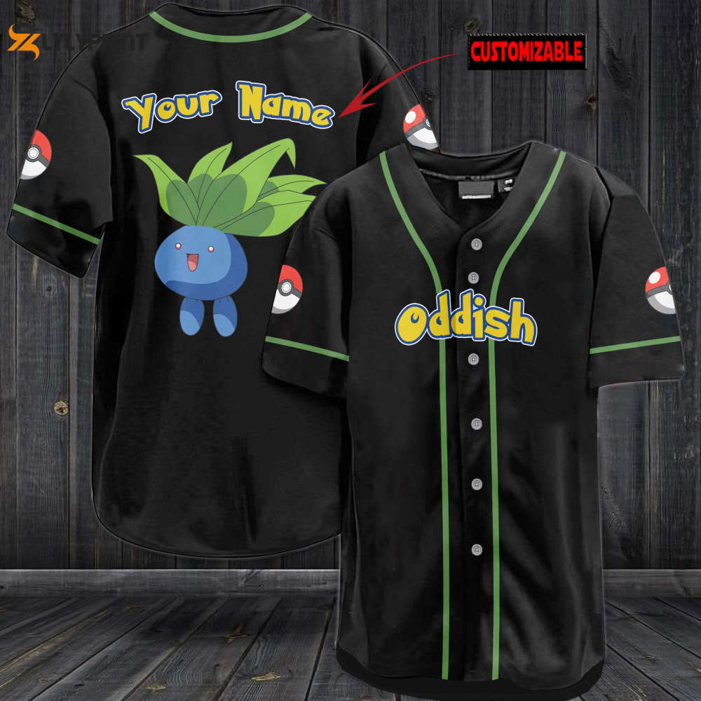 Personalized Oddish Baseball Jersey - lylyprint.com