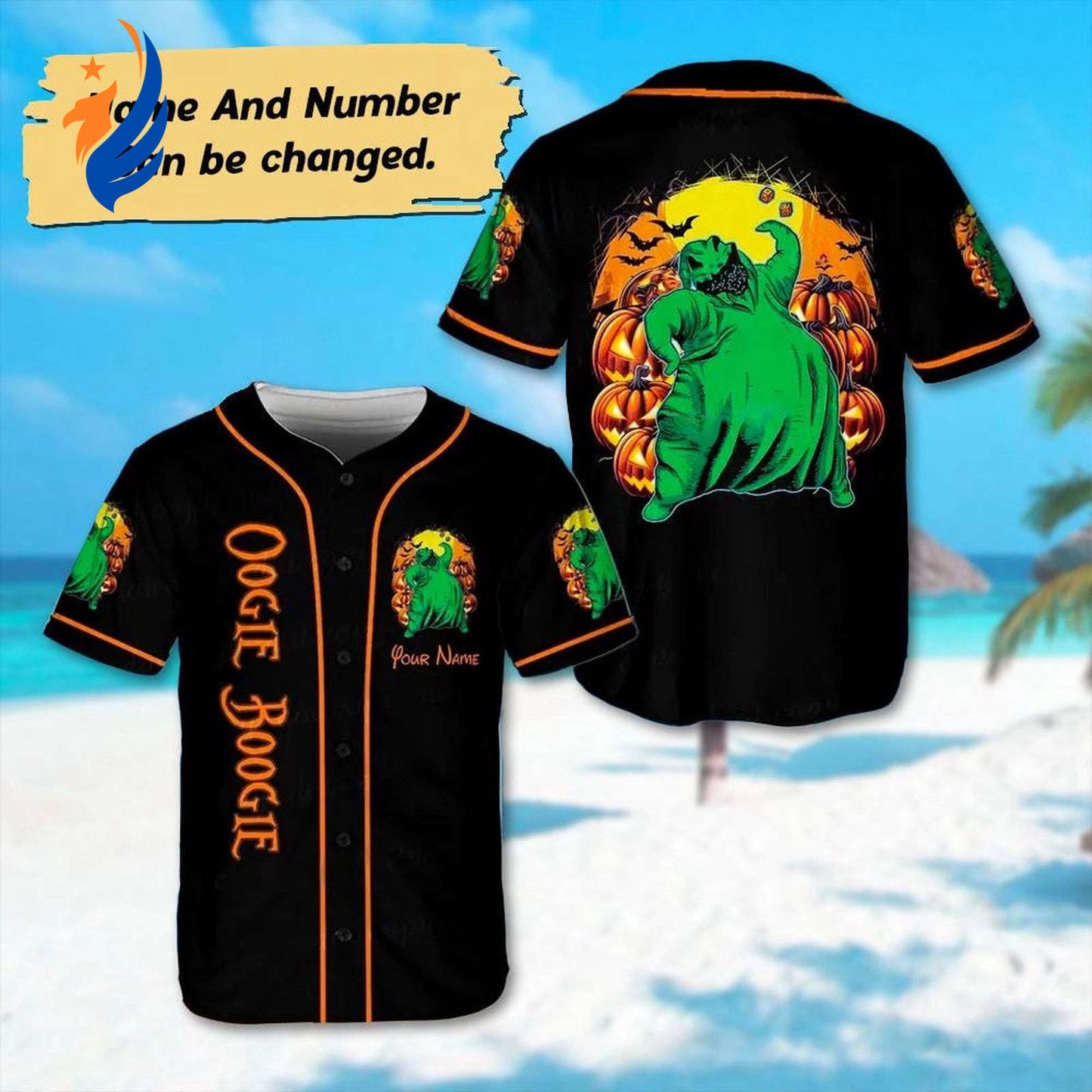 Spooktacular Nightmare Before Christmas Baseball Jersey - Personalized Oogie Boogie Halloween Team Shirt: Perfect Horror Movie Apparel - Bafud