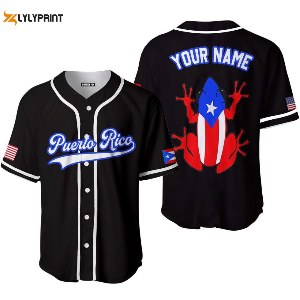 Personalized Puerto Rico Frog Baseball Jersey Personalized BJ0042 - lylyprint.com