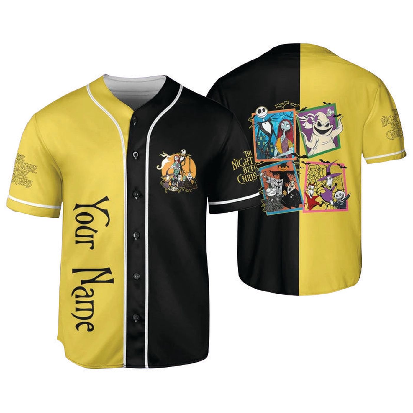 Personalized The Nightmare Before Christmas Characters Baseball Jersey - Gift for Men Women - Gift for Men Women - lylyprint.com