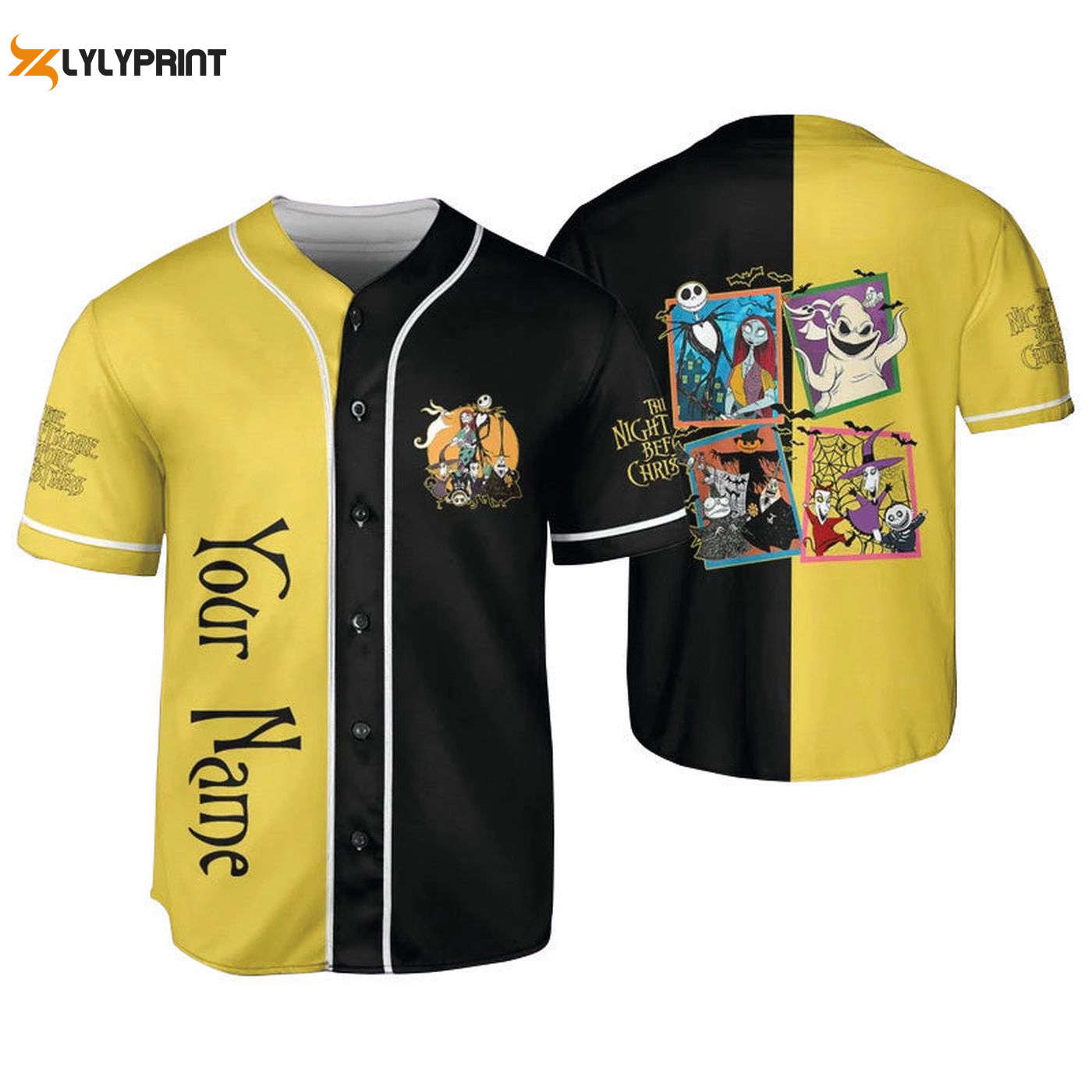 Personalized The Nightmare Before Christmas Characters Baseball Jersey - Gift for Men Women - Gift for Men Women - lylyprint.com