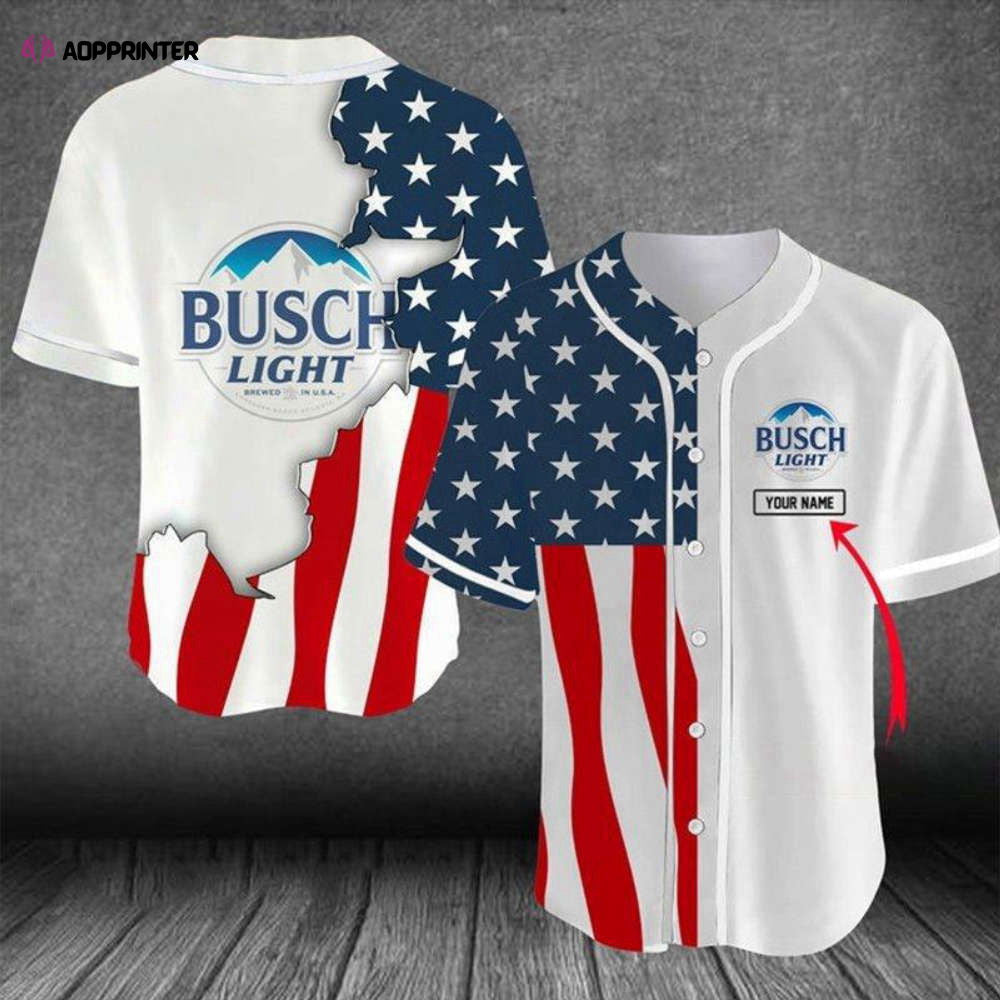 Custom US Flag Busch Light Baseball Jersey - Personalize Your Style! - Aopprinter