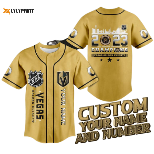 Personalized Vegas Golden Knights Baseball Jersey Custom Name For Fans BJ0120 - lylyprint.com