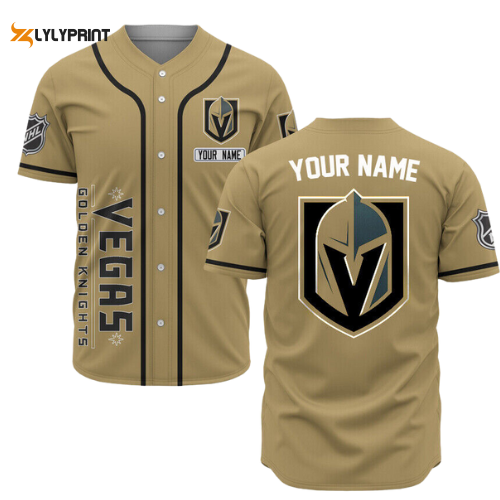 Personalized Vegas Golden Knights Baseball Jersey Custom Name For Fans BJ0122 - lylyprint.com