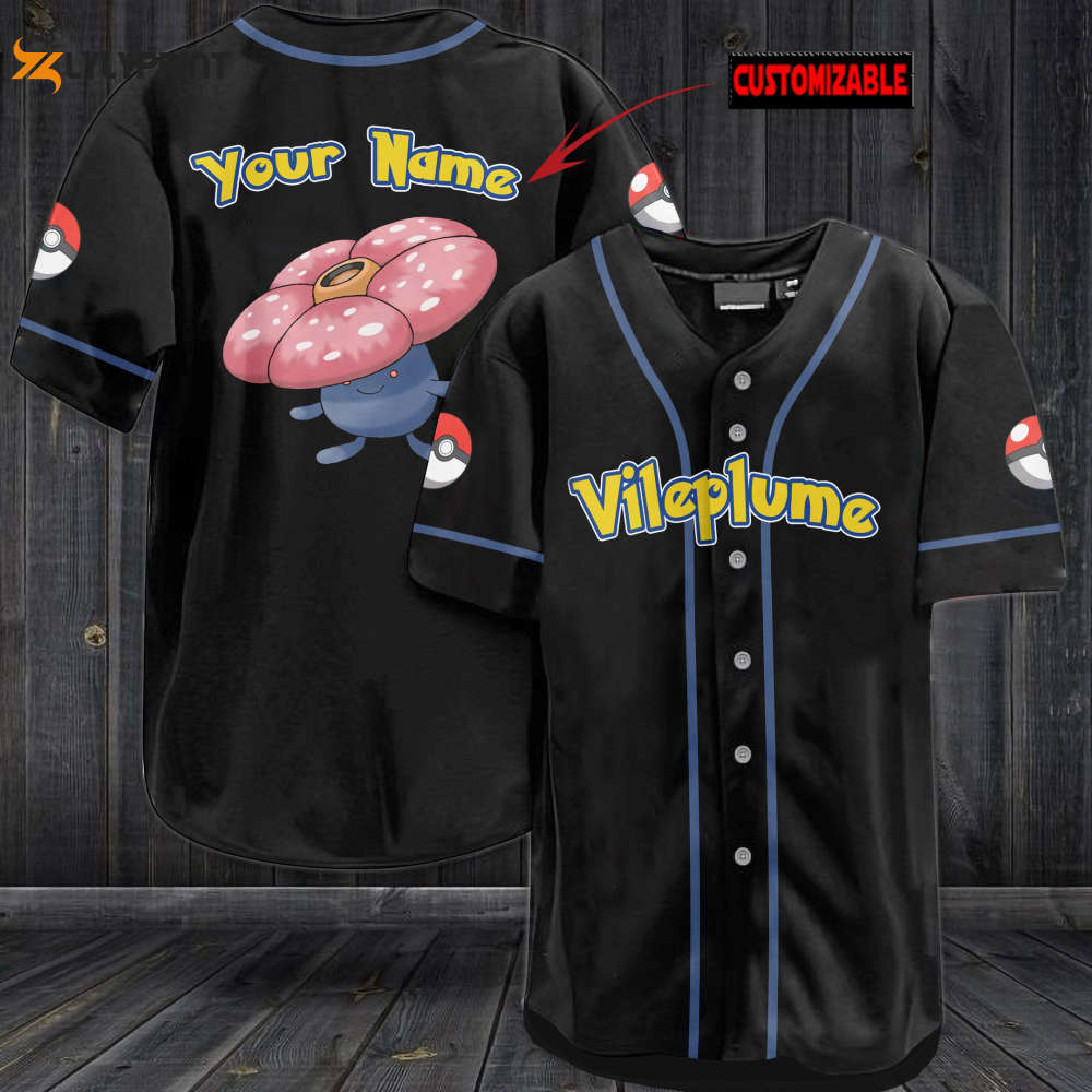 Personalized Vileplume Baseball Jersey - lylyprint.com