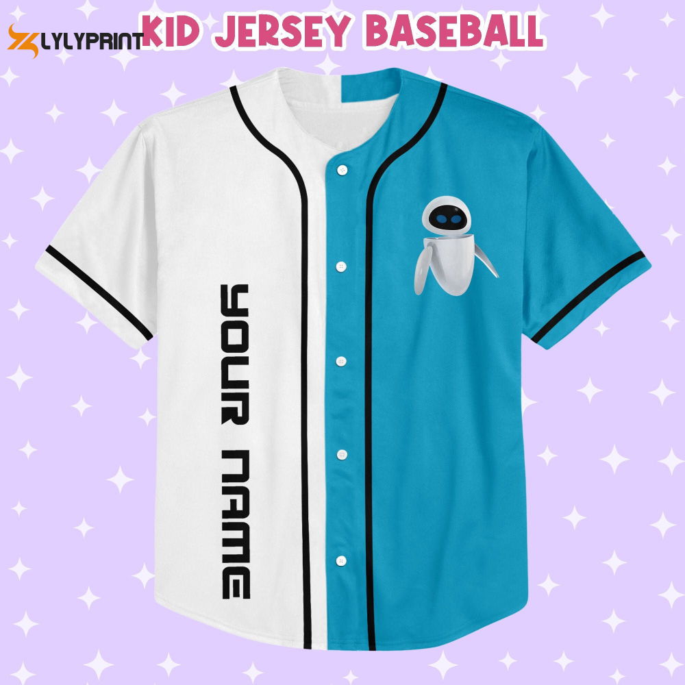 Personalized Wall E Eve Half And Half Baseball Jersey - lylyprint.com