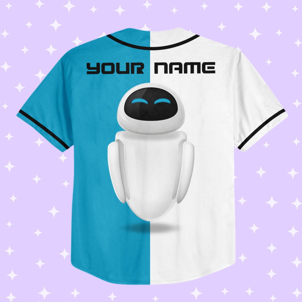 Personalized Wall E Eve Half And Half Baseball Jersey - lylyprint.com