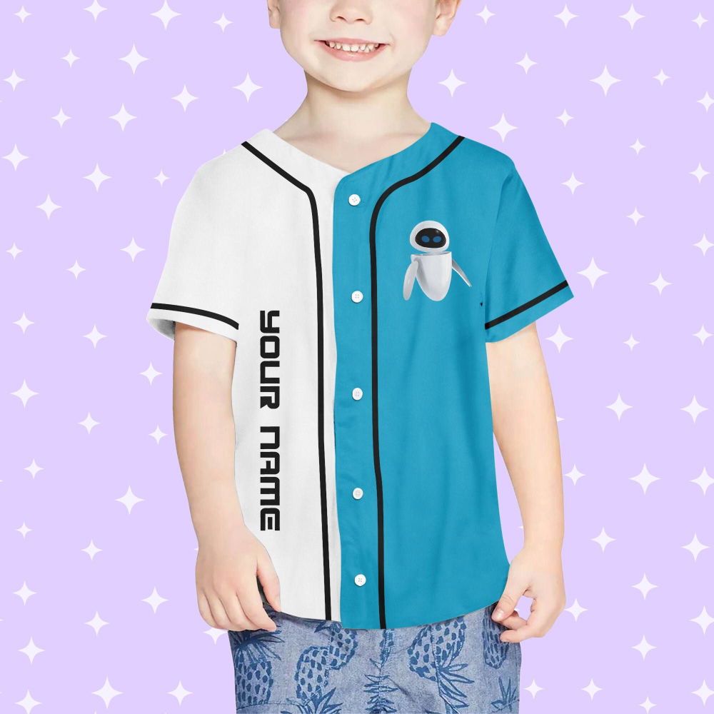 Personalized Wall E Eve Half And Half Baseball Jersey - lylyprint.com