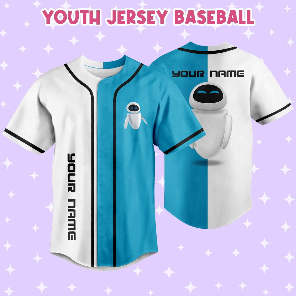 Personalized Wall E Eve Half And Half Baseball Jersey - lylyprint.com