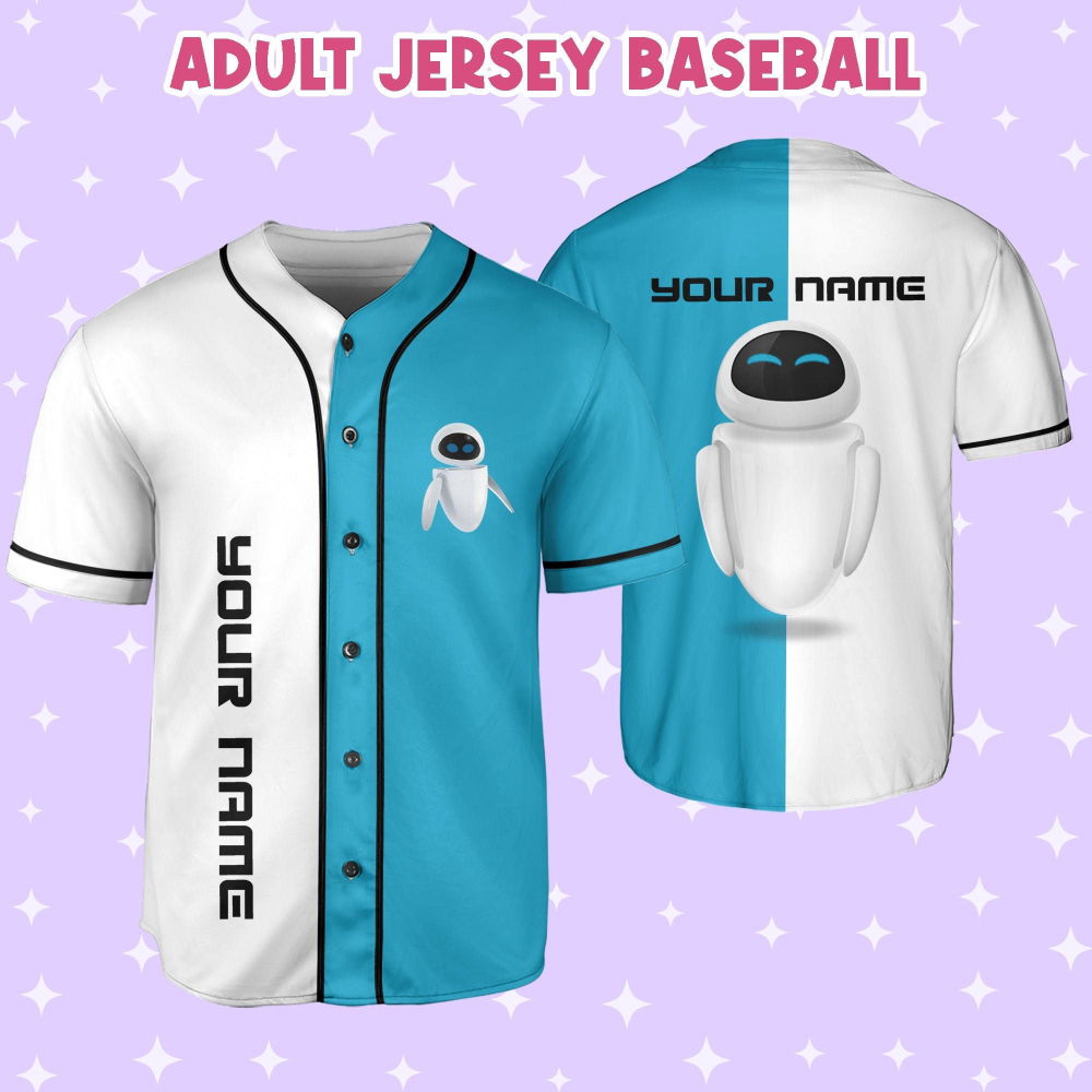 Personalized Wall E Eve Half And Half Baseball Jersey - lylyprint.com
