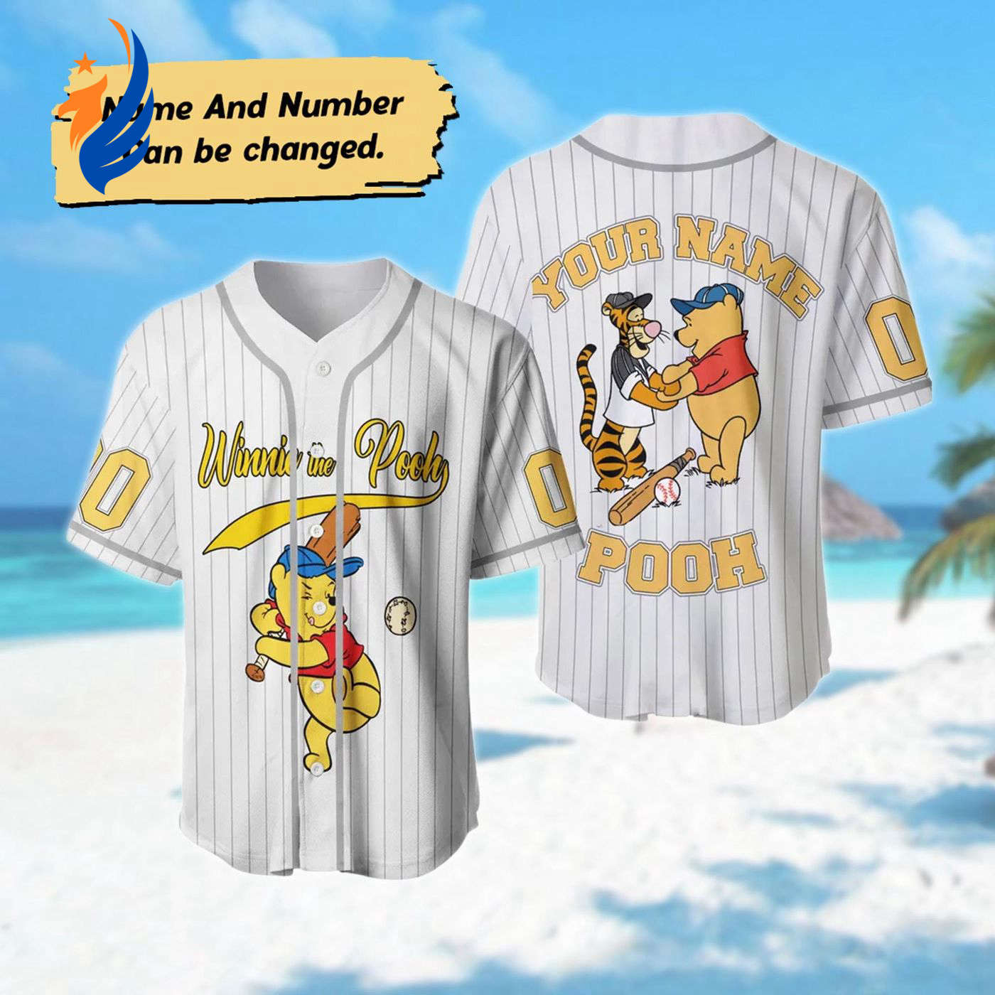 Custom Winnie The Pooh Baseball Jersey: Personalized Pooh Bear Shirt Tigger Basketball Jersey Magic Kingdom Gift - Bafud