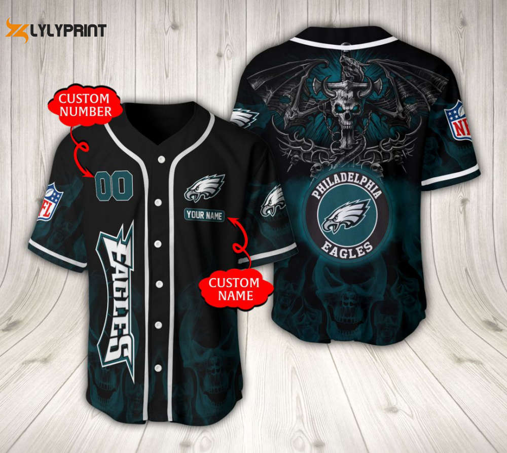 Philadelphia Eagles Baseball Jersey Custom Name And Number Fan Gifts - lylyprint.com