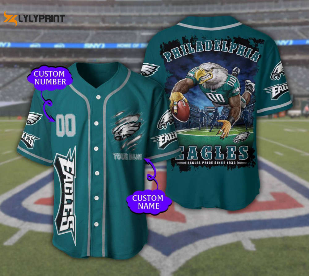 Philadelphia Eagles Personalized Baseball Jersey - lylyprint.com