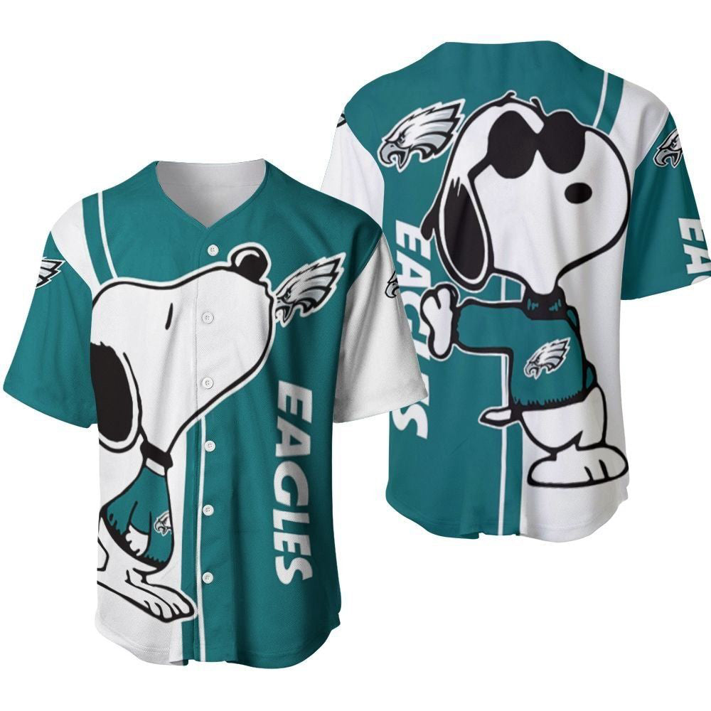 Philadelphia Eagles snoopy lover Printed Baseball Jersey - Gift for Men Women- Gift for Women Men - Bafud