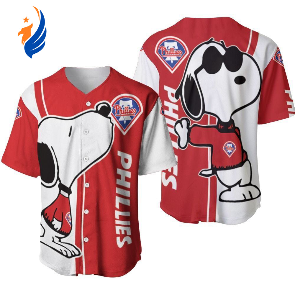 Philadelphia Phillies snoopy lover Printed Baseball Jersey - Gift for Women Men - Bafud