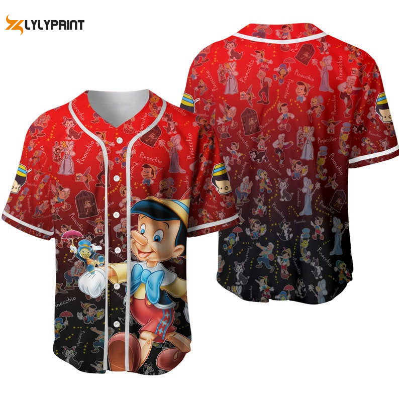 Pinocchio Jiminy Cricket Geppetto Monstro All Over Print Baseball Jersey - lylyprint.com