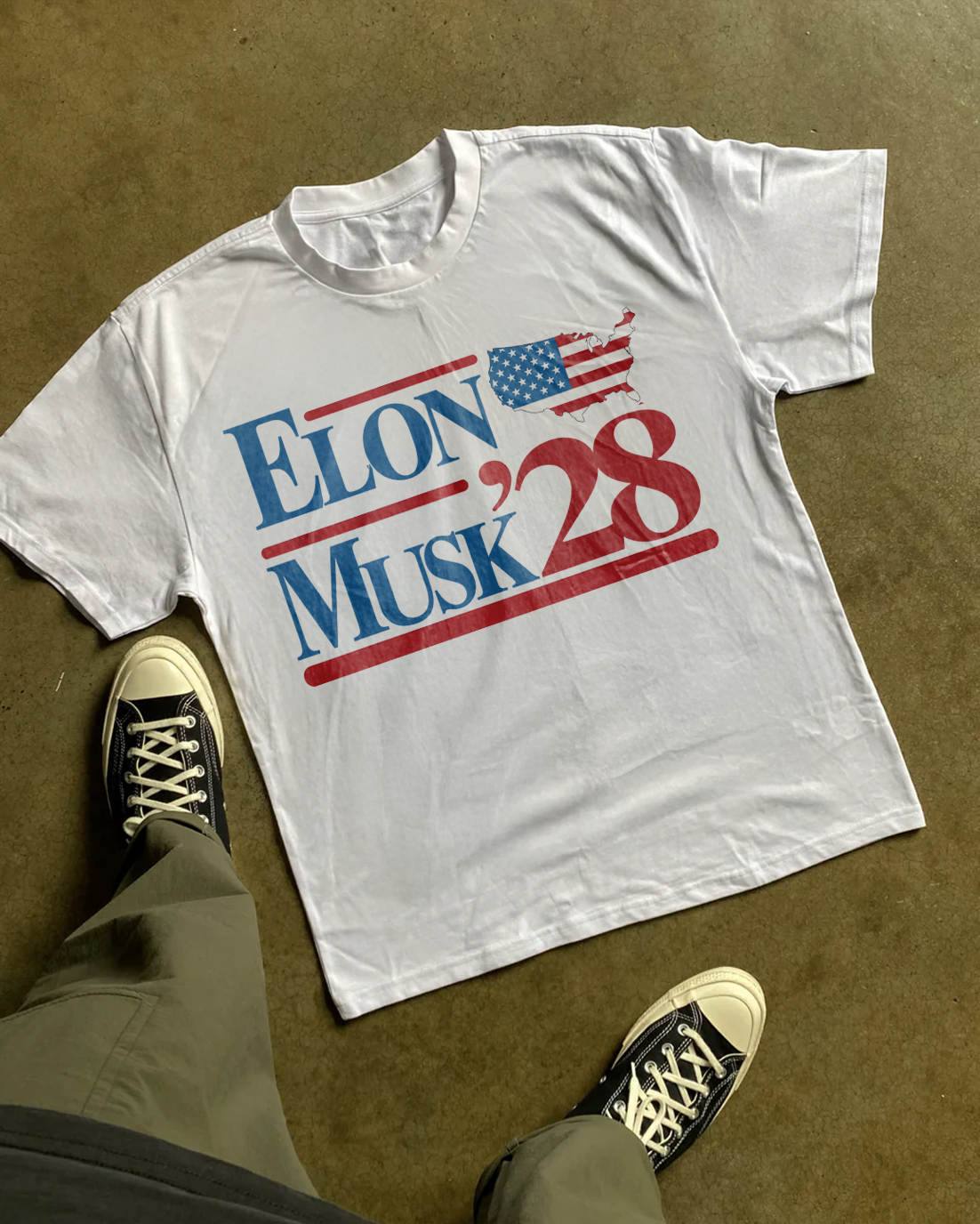 ELON MUSK '28 WHITE T-SHIRT