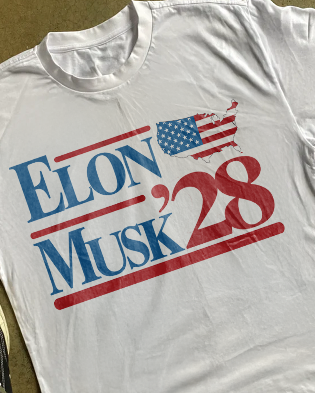 ELON MUSK '28 WHITE T-SHIRT