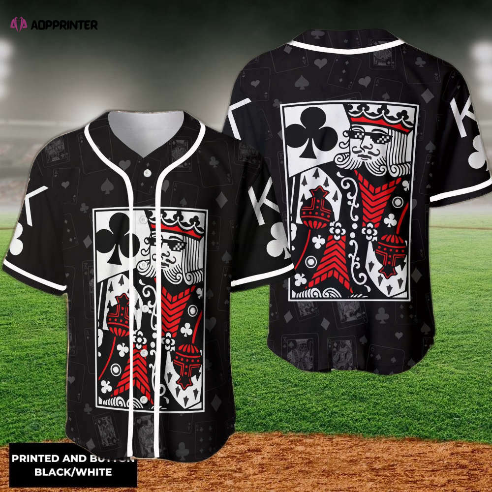Poker King Card Casino Baseball Jersey - Stylish & Lucky Casino-themed Apparel - Aopprinter
