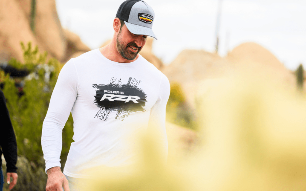 Polaris RZR White Long Sleeve Tee: Adventure-Ready Gear