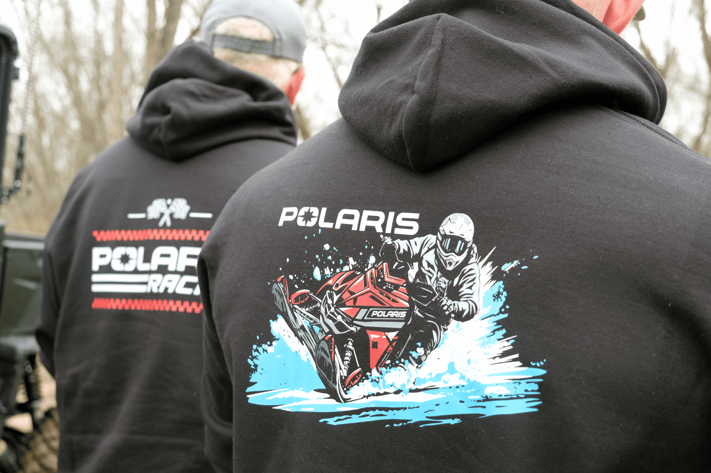 Polaris Snowmobile Black Zip-Up Hoodie
