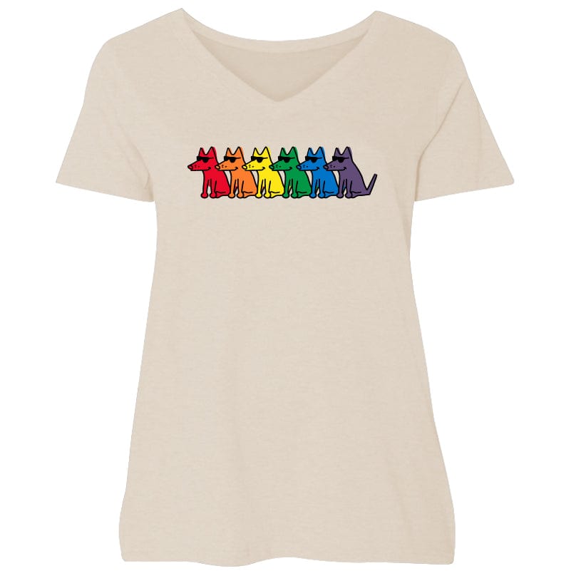 Pride Teddy - Ladies Curvy V-Neck Tee