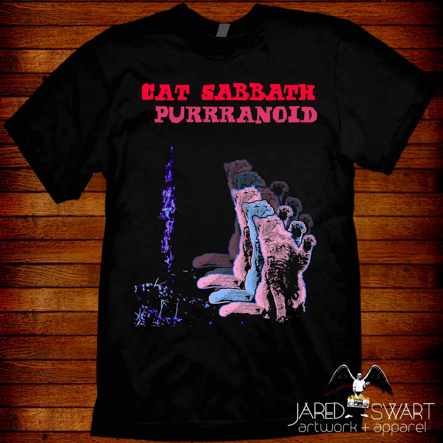 Cat Band T-shirt Cat Sabbath Purranoid
